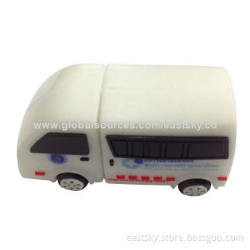 Truck-shaped USB, Made of Soft PVC Material, OEM Orders WelcomedNew